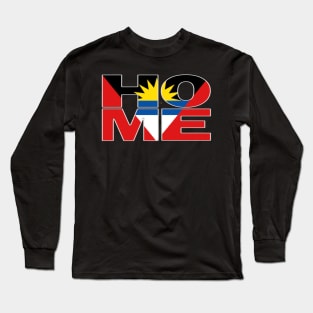 Antigua Flag Collection Spelling HOME - Barbuda - Soca Mode Long Sleeve T-Shirt